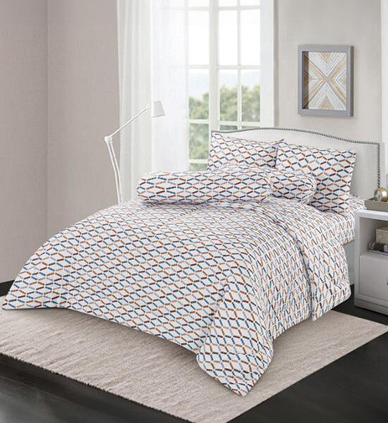 HAVEN Fitted Sheet Set Microtech Collection Wicker Printed Multi Color Оригинал