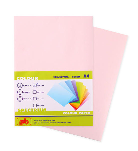 SB SB กระดาษสีถ่ายเอกสาร A4 80 แกรม สีชมพู แพ็ค 100 แผ่น Оригинал