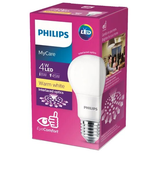 PHILIPS LIGHTING หลอดLED 4W 27K A60E27 G8 Оригинал