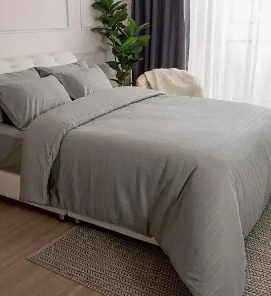 LUCKY MATTRESS 5 Ft. Mp 007 Micro Touch Premium Bedsheet And Duvet Medium Grey Оригинал