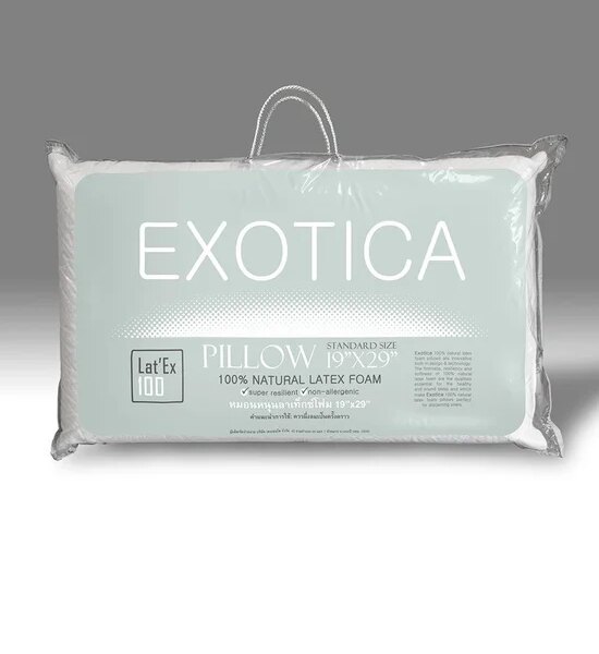 EXOTICA Latex Pillow : PLPA-00XO-0000 White Color Size 19 x 29 inch Оригинал