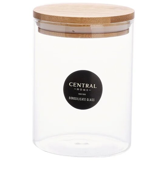 CENTRAL HOME Round Glass Jar With Airtight Bamboo Lid 95 X 145 mm. 820 mL. Clear Оригинал