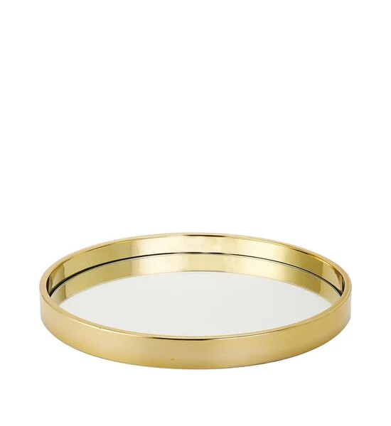 CENTRAL HOME Round Tray With High Edge Mirror SS BRS 40.5x4 cm. Silver Оригинал