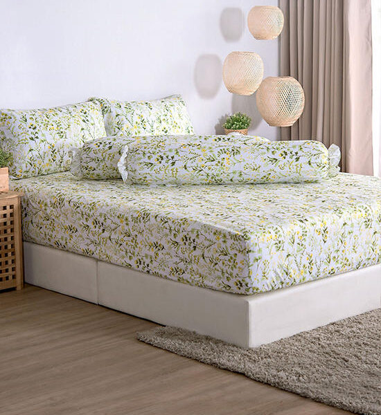 LUCKY MATTRESS 6 Ft. 12 Inches Md 029 Bed Sheet Micro Touch Flower Stlye Green Оригинал