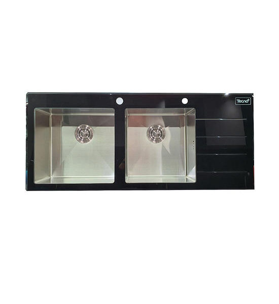 TECNOPLUS 2 sink holes, 1 place TNP 11650 GBS Black Оригинал