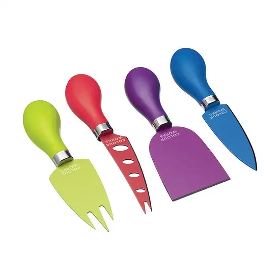 KITCHEN CRAFT Colourworks 4 pc Cheese Knife Set model.CWCHEESESET, Multicolor Оригинал