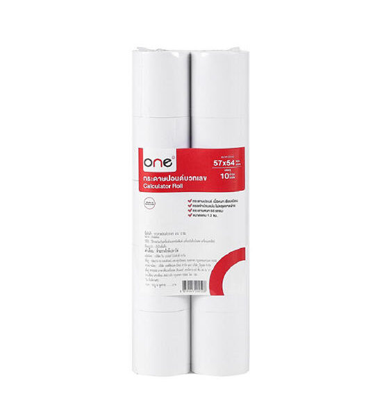 @ONE Calculator Roll 57mm.X54mm. 60gsm. (10/Pack) Оригинал