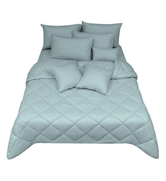 AI By AKEMI Queen Comforter Set Colourkissed Solid Emboss Color Swift Drift Blue Оригинал