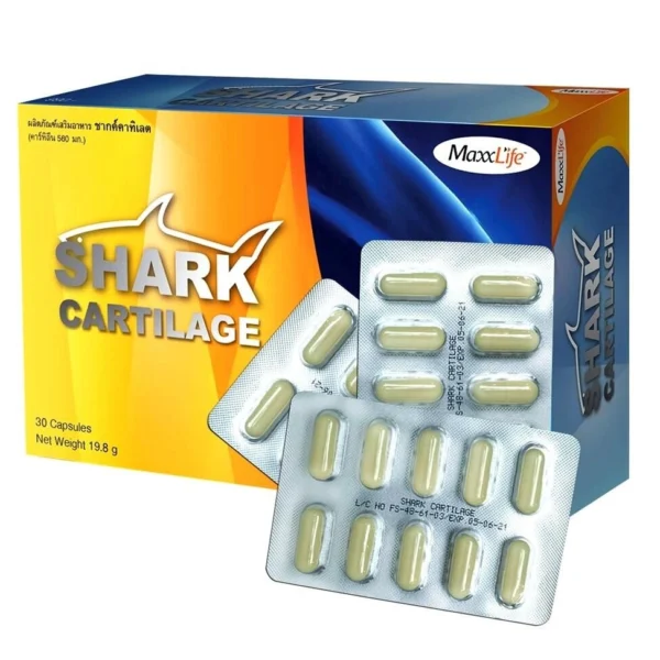 Акулий Хрящ для восстановления суставов и связок MaxxLife Shark Cartilage, 30 капсул Таиланд