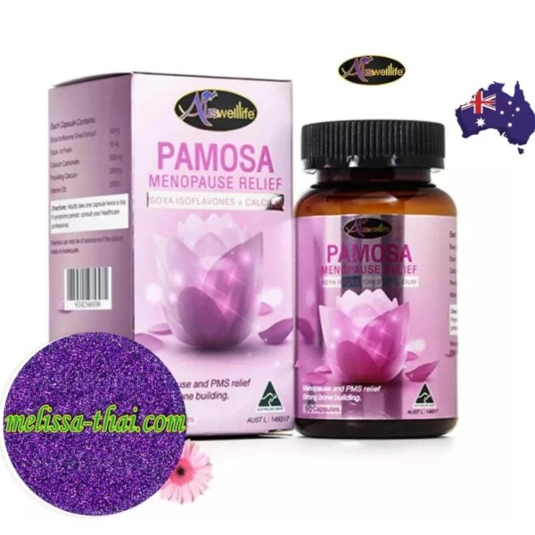 Auswelllife PAMOSA Menopause Relief женские капсулы для облегчения менопаузы, 60 капсул. Австралия
