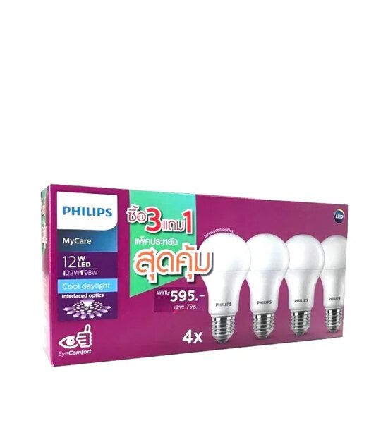 PHILIPS LIGHTING Led Bulb 12W E27 6500K 4Ct/3 Thai Оригинал