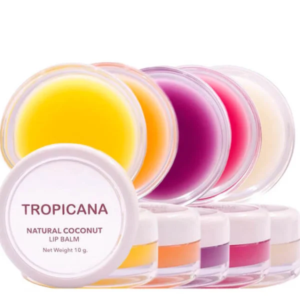 Бальзам для губ на кокосовом масле Tropicana 10 гр 3 аромата