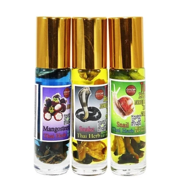 Бальзам масляный роликовый Thai Herb Otop в ассортименте, Таиланд ЗМЕЯ