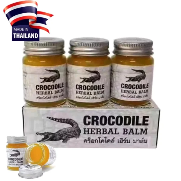 Бальзам тайский крокодиловый Crocodile Herbal Balm, 3 шт.  30 мл. Таиланд