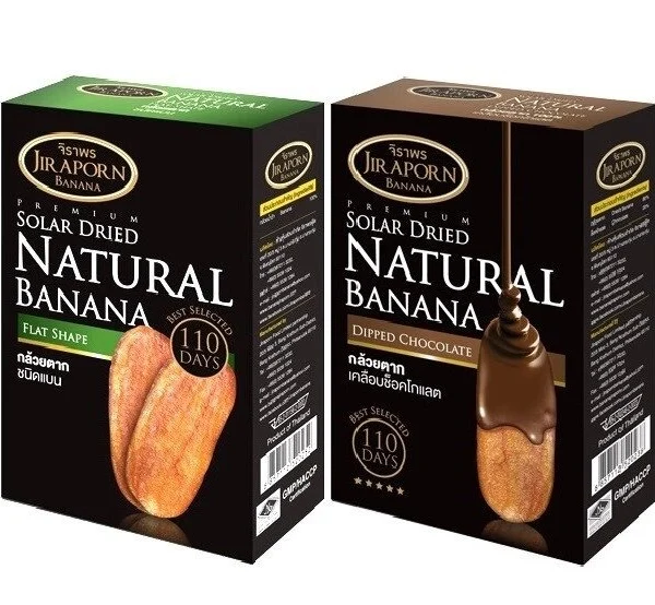 Бананы сушёные Jir Aporn Solar Dried Natural Banana без шоколадной глазури, Таиланд