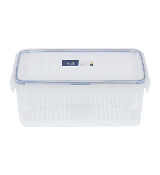 SUPER LOCK White-Blue Square Food Container With Lock Lid SUPER LOCK JCP-6857 Capacity 2,900 ml Оригинал