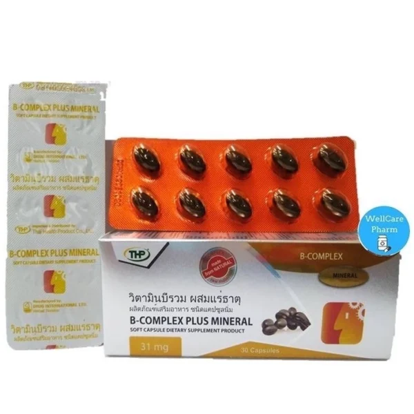 Комплекс витаминов группы В с минералами THP B-Complex Plus Mineral 30 шт