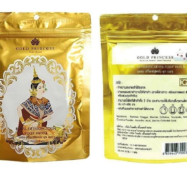 Детокс патчи для ступней с лечебными травами Gold Princess Royal Detoxification Foot Patch, 10 шт., Таиланд