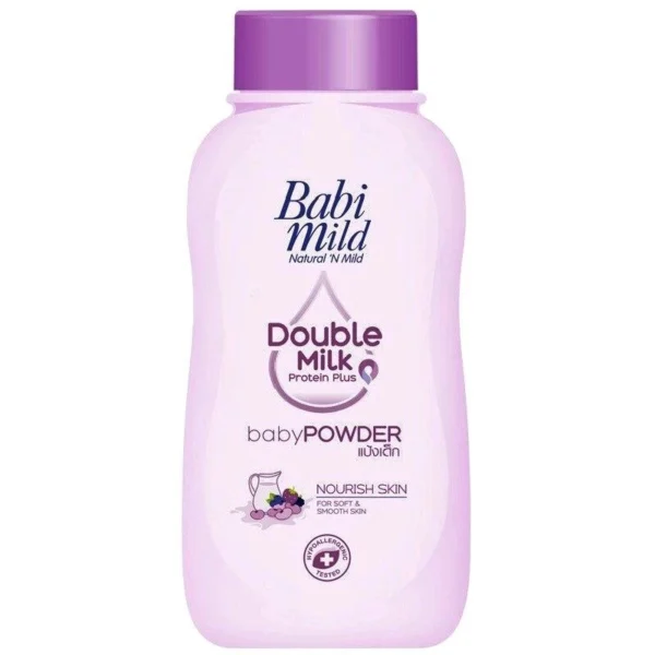 Детская гипоаллергенная присыпка-тальк BABI MILD BABY POWDER DOUBLE MILK PROTEIN PLUS , 180 гр. Таиланд