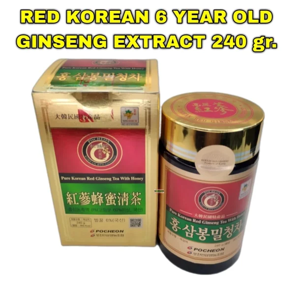 Экстракт корейского красного 6 летнего женьшеня на медовой пасте Pocheon Pure Korean Red Ginseng 240 гр.
