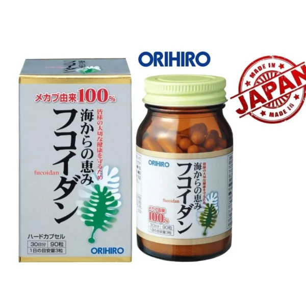 Экстракт морских водорослей Orihiro Fucoidan, 90 капсул. Япония