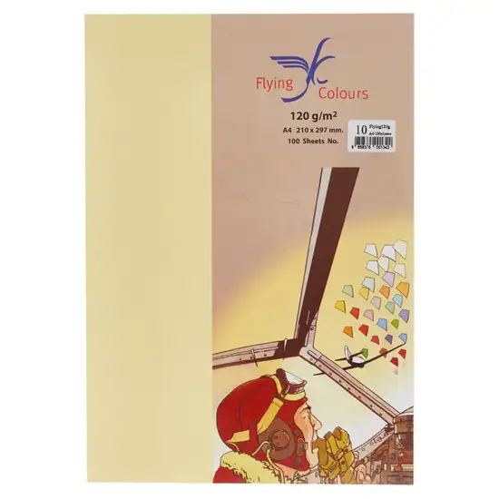 Flying 10 Colour Card Paper A4 120gsm. Yellow (100Sheets/Pack) Оригинал