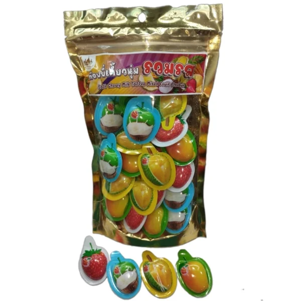 Фруктовое желе-мармелад "Тропический Микс" Soft Chewy Milk Mixed Fruit Flavour 150 гр. Таиланд