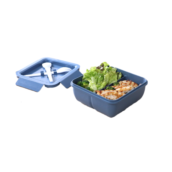 SUPER LOCK 2-channel wheat rice boxes with Pla-Eco materials, model 6301, 1000ml, blue Оригинал
