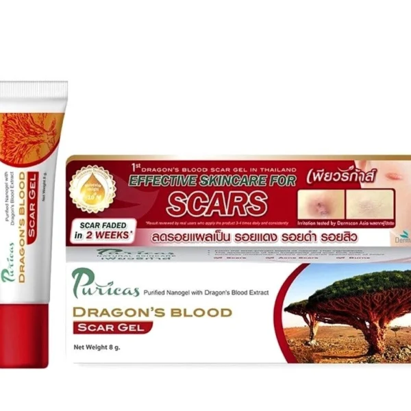 Гель от всех видов шрамов "Кровь Дракона" Puricas Dragon's Blood Scar Gel, 8 g. Таиланд