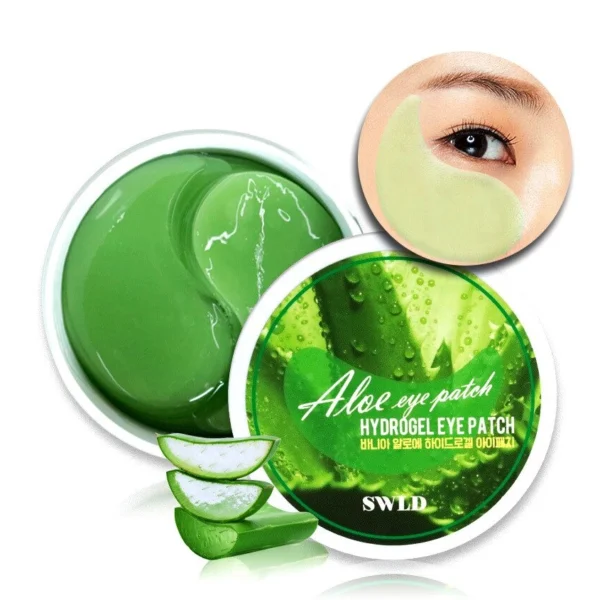 Гидрогелевые патчи для глаз с экстрактом Алоэ Вера SWLD Aloe Vera Hydrogel Eye Patch, 60 шт. Таиланд