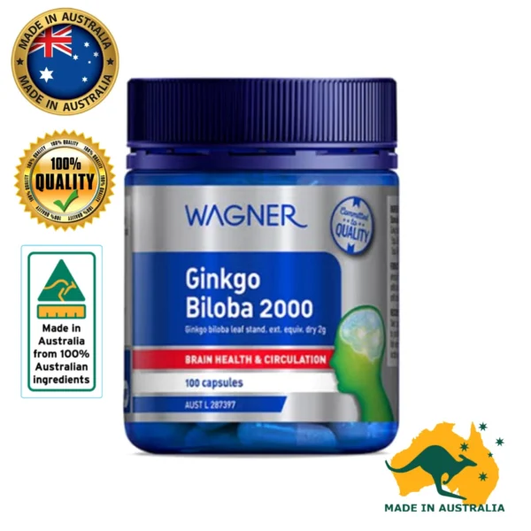 Гинкго Билоба Wagner Ginkgo Biloba 2000 Cognitive Health & Circulation 100 Capsules, Австралия