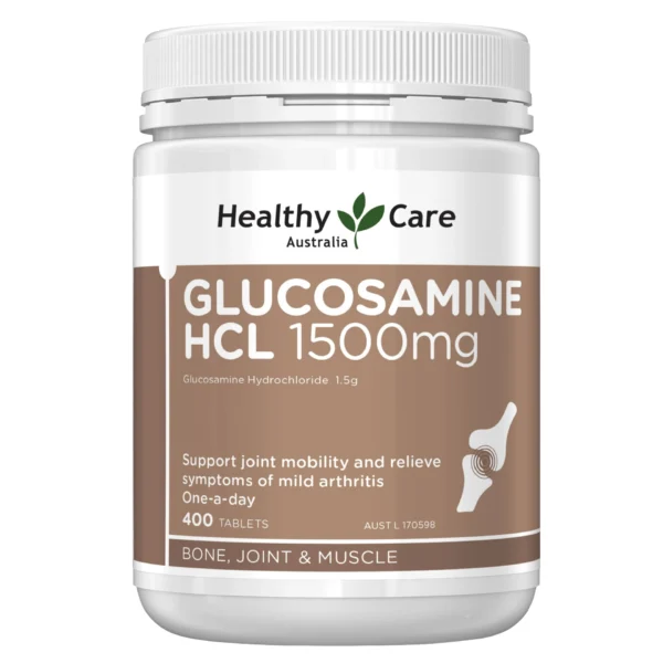 Глюкозамин для здоровья суставов и хрящей Healthy Care Glucosamine HCL 1500 мг. 400 таблеток. Австралия