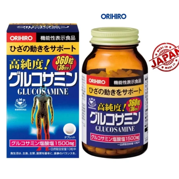 Глюкозамин ORIHIRO Glucosamine 1500 mg. комплекс для здоровья суставов и связок, 360 капсул, Япония