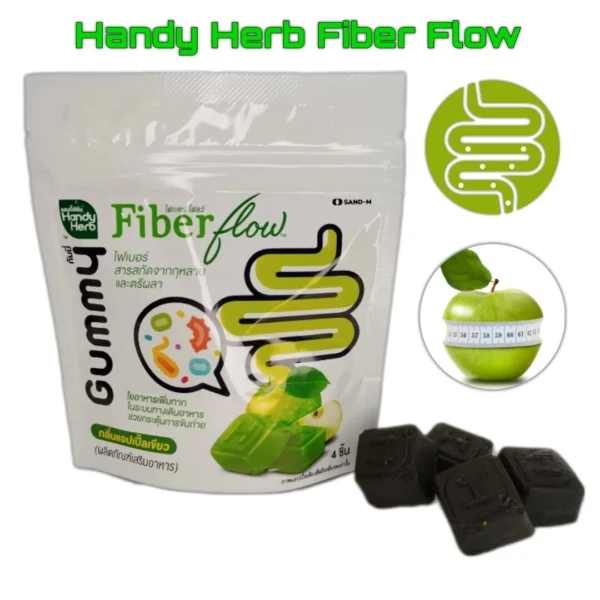 Handy Herb Fiber Flow — жевательные витамины с пищевыми волокнами для очищения и поддержки пищеварения, 4 шт.