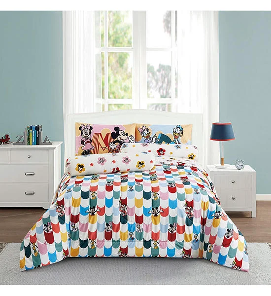 HAVEN Printed Microtech Disney Collection Fitted Sheet Set 5 Pcs Mickey Mouse Colorful Multicolor Оригинал