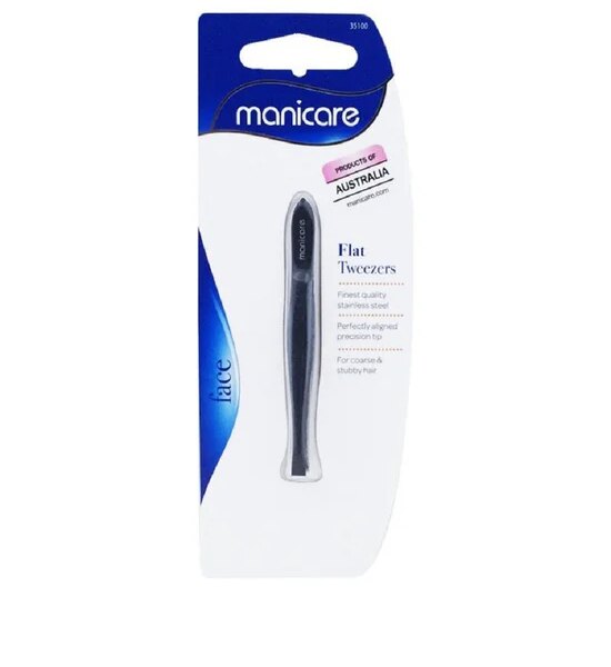 MANICARE Flat Tweezers Black Оригинал