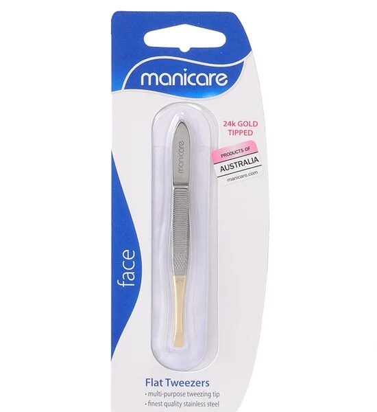 MANICARE Tweezers Flat Silver-Gold Оригинал