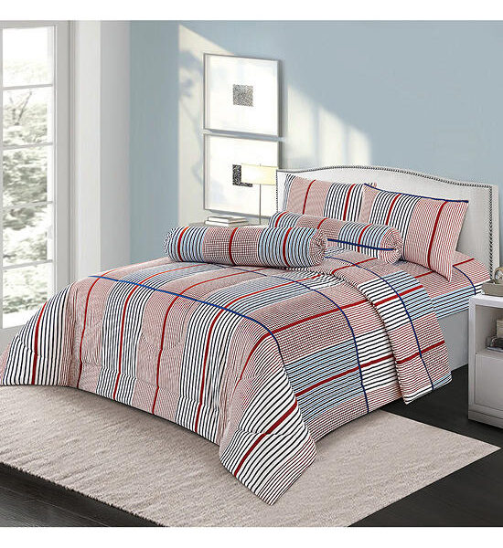 HAVEN Comforter Printed Microtech Collection King Size 100x90 In. Linear Multi-Color Оригинал
