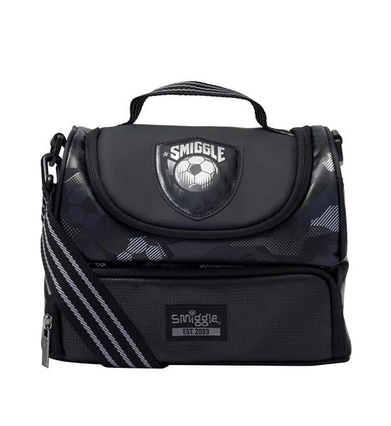 SMIGGLE Lunchbox With Strap Assist Double Decker Black Оригинал