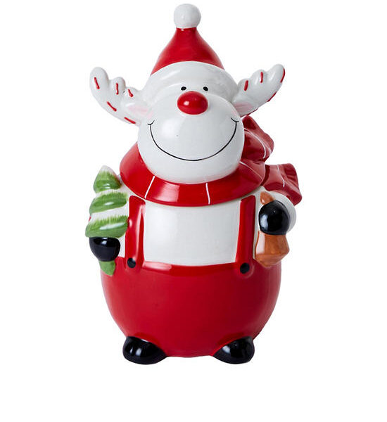 CENTRAL HOME Cookie Jar Reindeer Ceramic 16.5x15x26 cm Red Оригинал
