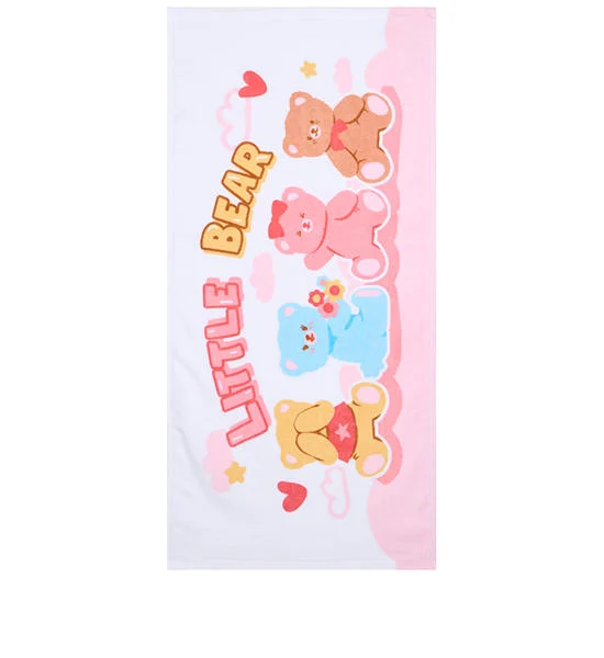 Angel Baby Girl Toddler Towel Little Bear Printed 16X32 in Pink Оригинал