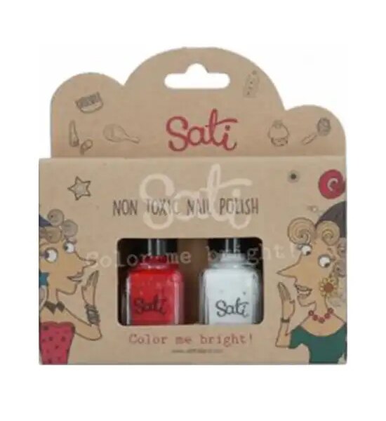SATI Nail Polish set 2 pcs. Red & White Оригинал