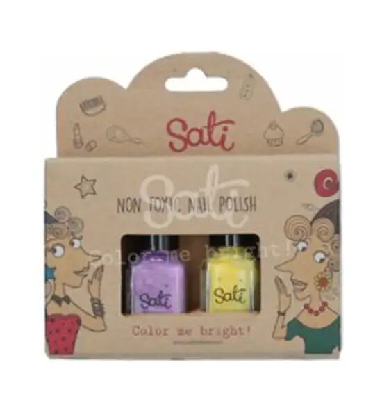 SATI Nail Polish set 2 pcs. Lavendre & Yellow Оригинал