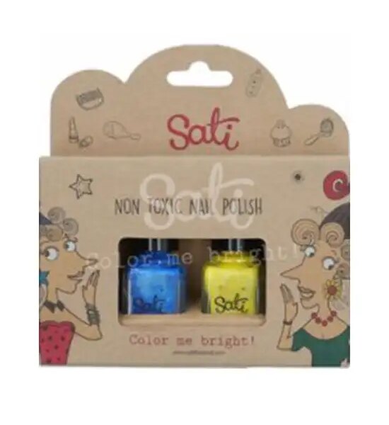 SATI Nail Polish Pastel set 2 pcs. Blue & Yellow Оригинал