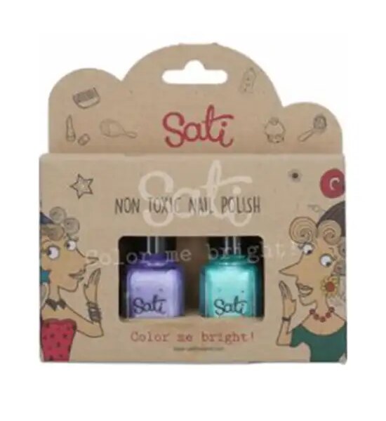 SATI Nail Polish Pastel set 2 pcs. Purple & Green Оригинал