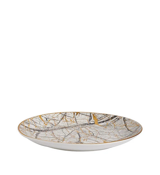 CENTRAL HOME Tray with Branch CRM Size 36x4.5 cm Gold/White Оригинал