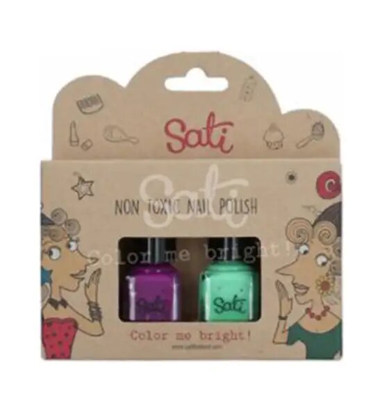 SATI Nail Polish set 2 pcs. Wine & Pisthachio Оригинал