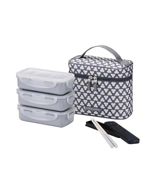 LOCKNLOCK Lunchbox Set HPL754CD Light Grey Оригинал