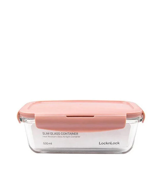 LOCKNLOCK Slim Glass Container 530 mL LCB425PIK Pink Оригинал
