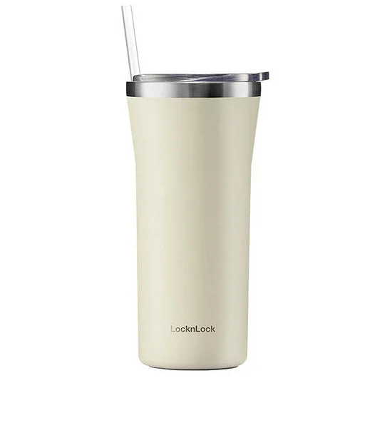 LOCKNLOCK Insulated Tumbler with Straw Daily Essential Tumbler 870 mL Ivory Оригинал